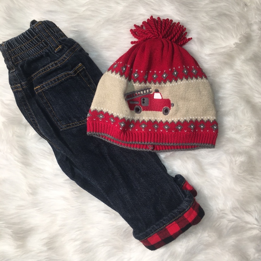 Gymboree jeans and matching hat